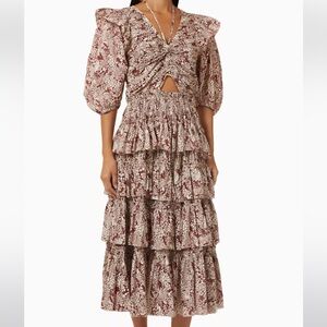 Sea New York Priya Floral Dress ruffle cutout